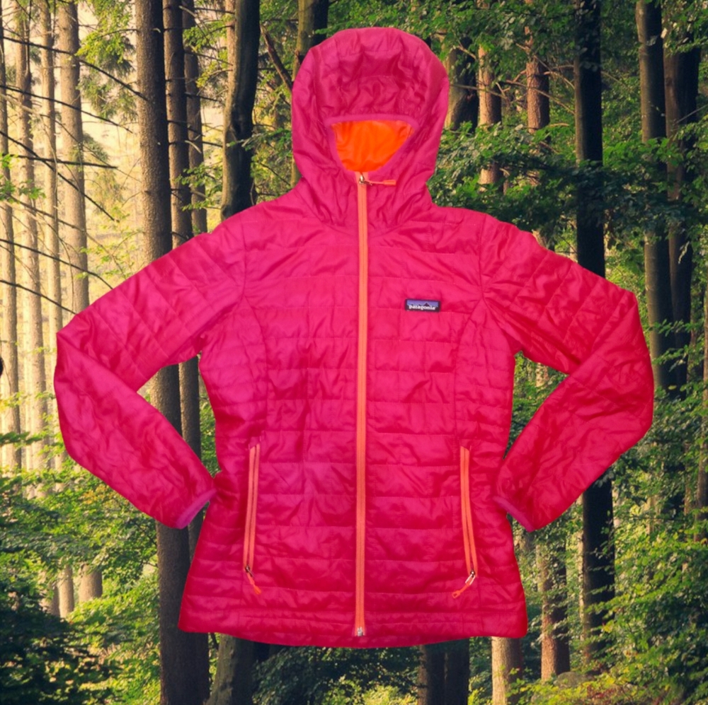 Patagonia Nano Puff Pink & Orange Women's XS Hooded Zip Up Jacket